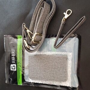 Gear Beast Cell Phone & Credit Card Holder with Crossbody & Wrist Straps in Gray